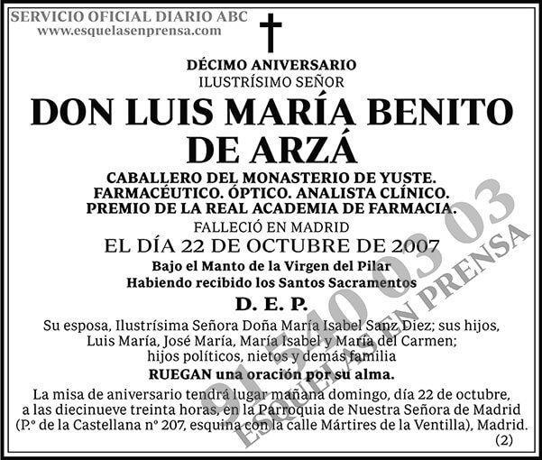 Luis María Benito de Arzá